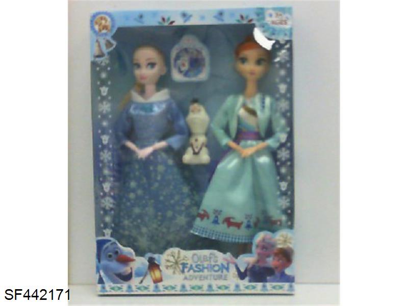 11.5寸9关节实身冰雪公主配雪宝(双人装)