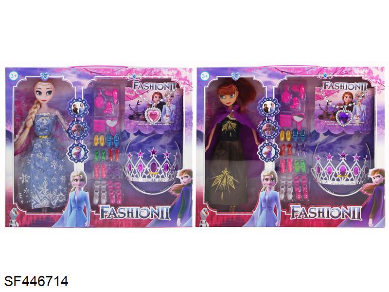 11寸5关节实身冰雪芭比带板鞋/皇冠