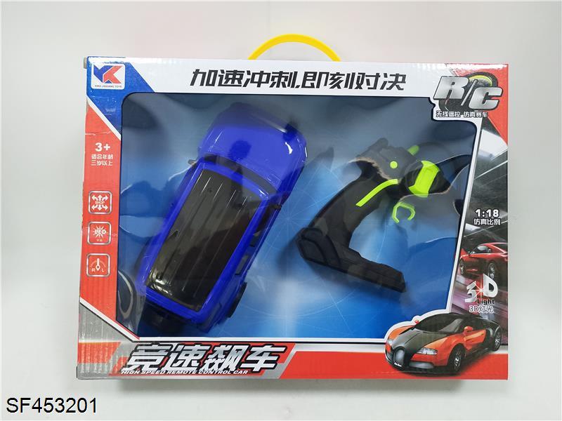 丰田越野1:18二通+方向盘遥控器+3D灯光仿真车（包电）