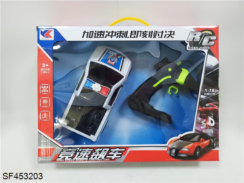 皮卡1:18S四通+抢型遥控器+3D灯光警车（包电）