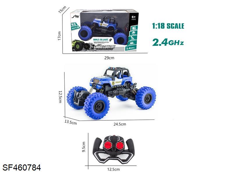 2.4GHz  1:18四通灯光越野敞篷吉普攀爬警车