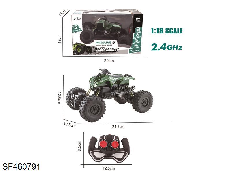 2.4GHz  1:18四通灯光越野摩托攀爬军事车