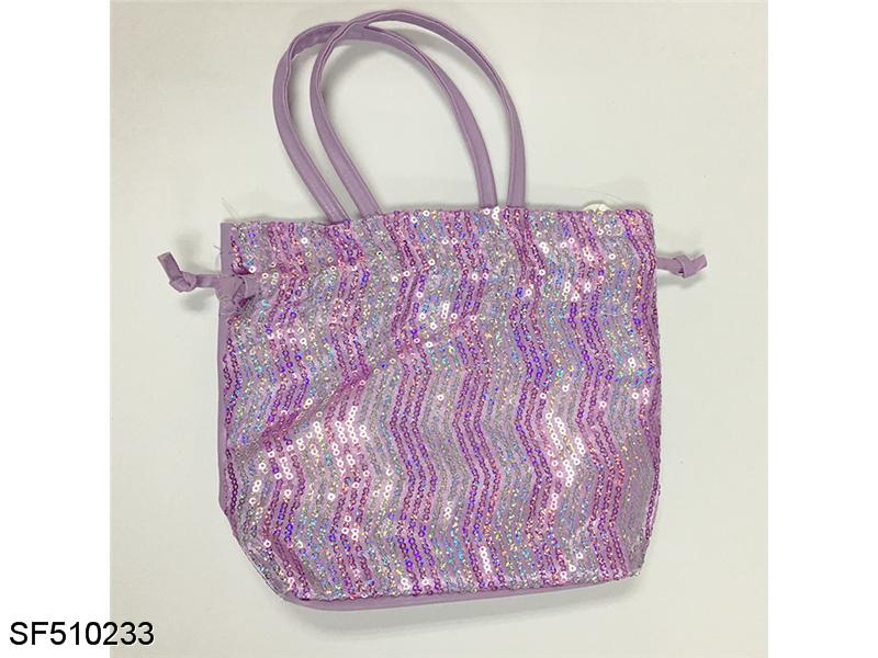 亮片短带抽拉包（波浪纹）