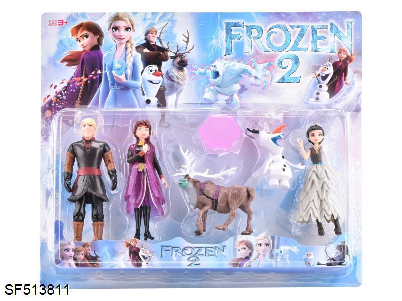 6寸冰雪公主带2只动物(3只装)
