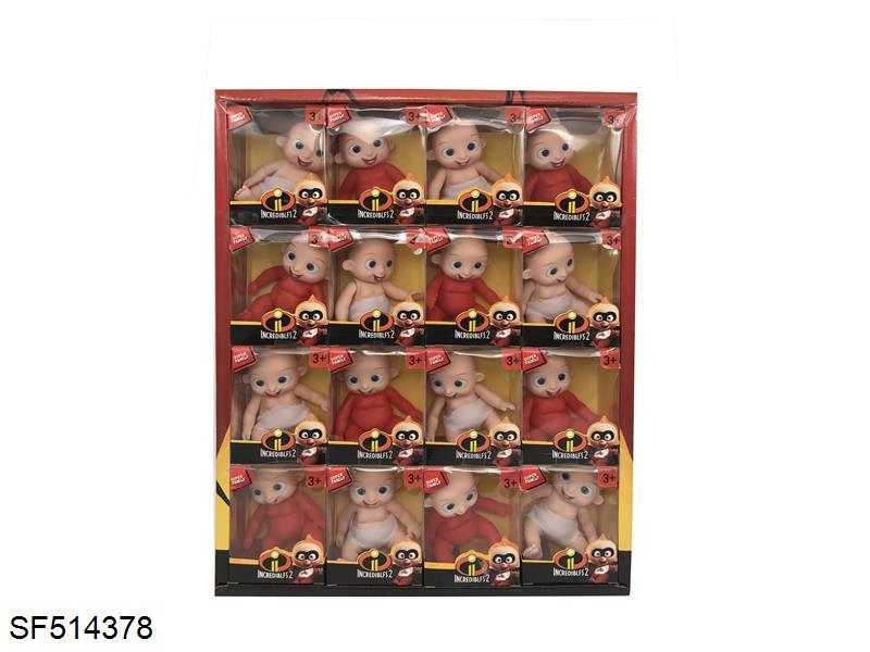 6寸搪胶身体超人总动员2款混装16pcs