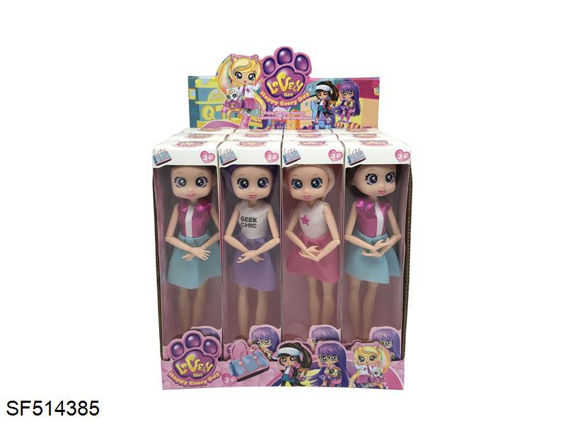 9寸实身12关节宠物朋友（3款混装）12pcs