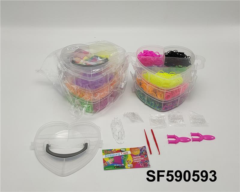 三层爱心DIY橡皮筋
