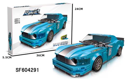 积木-Mustang跑车(260PCS)带回力功能