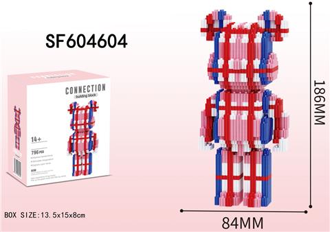 红色条纹熊积木(796PCS)