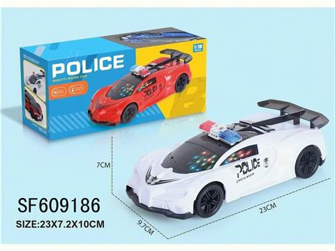 电动3D万向布加迪警车带灯光音乐
