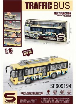 惯性城市巴士电车带灯光声音可开门