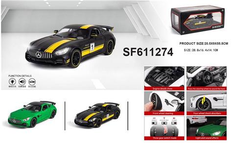 1:24合金回力奔驰GTR4开门带声光配支架展示(包电)