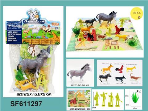 农场动物场景地图套装(14PCS)