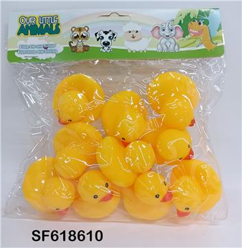搪胶纯色10只鸭带哨