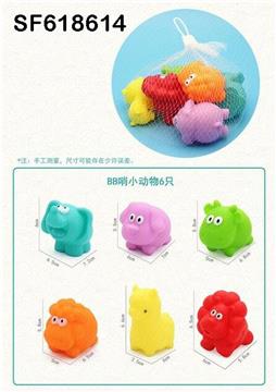搪胶6只森林动物带哨