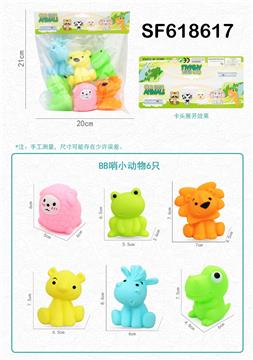 6只搪胶动物带哨