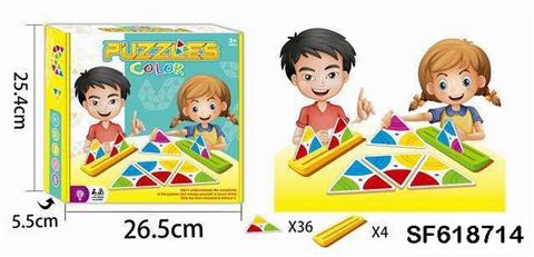 多彩三角板拼图游戏