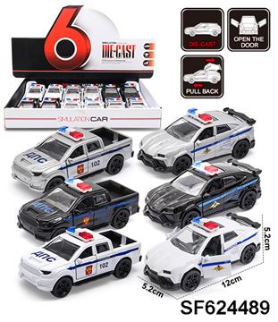 合金回力车福特皮卡,兰博基尼警车(12只/盒)