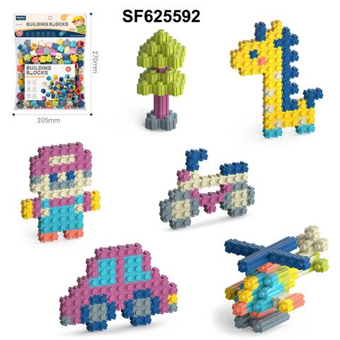 DIY拼装串联积木100PCS/莫兰迪色系