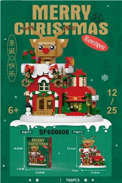 积木圣诞驯鹿小屋带灯光(766PCS)