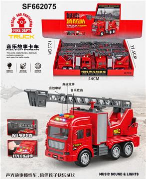 惯性故事消防云梯车带声光(6只/展示盒)